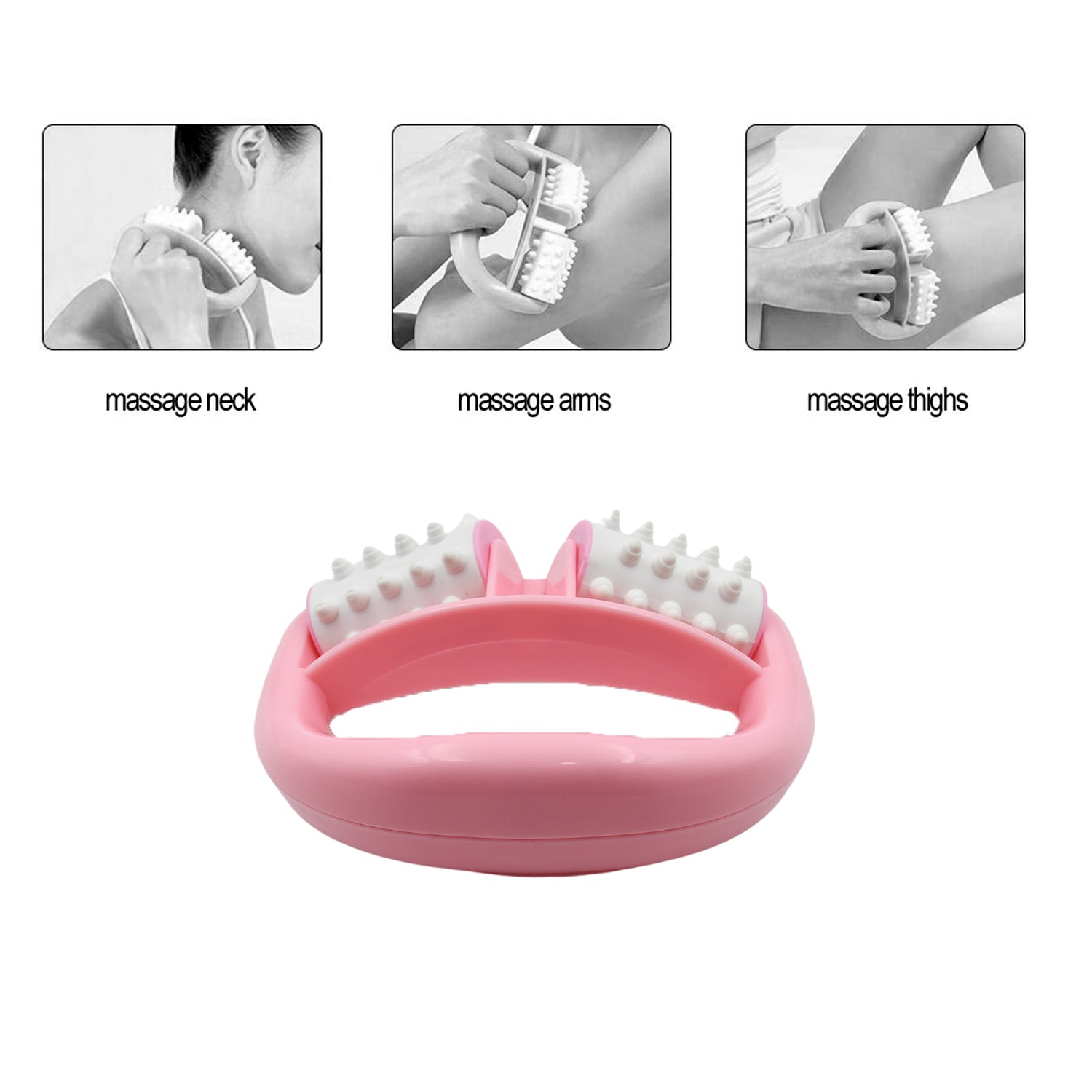 6405 Manual Round Handle Plastic 2 Rollers Massage Roller Cellulite Roller for Legs, Arms, Back, Muscle Pain Relief and Muscle Relaxation 6405 Manual Round Handle Plastic 2 Rollers Massage Roller Cellulite Roller for Legs, Arms, Back, Muscle Pain Relief and Muscle Relaxation